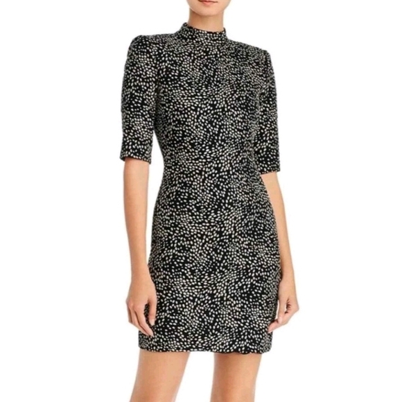 Alice + Olivia Dresses & Skirts - Alice + Olivia Inka Glitter Dot Dress Black Metallic Bodycon Strong Shoulder 12